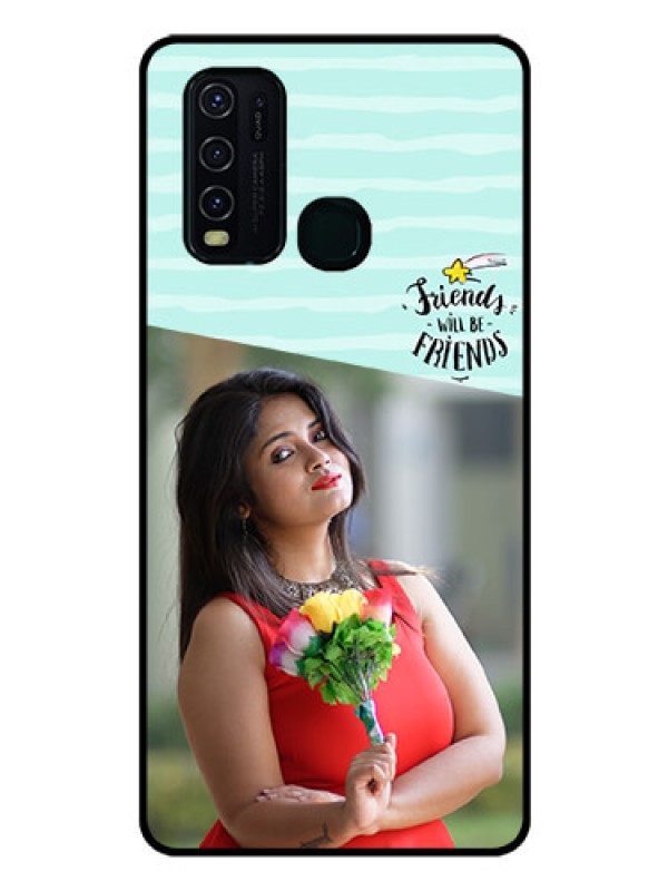 Custom Vivo Y30 Custom Glass Phone Case  - Friends Picture Icon Design