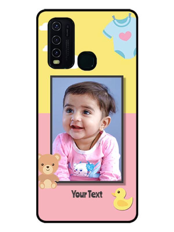 Custom Vivo Y30 Photo Printing on Glass Case  - Kids 2 Color Design