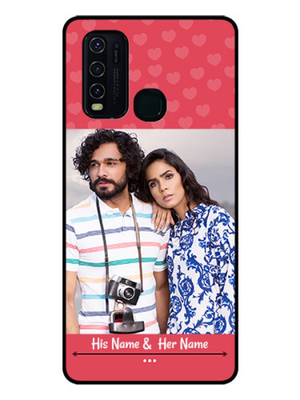 Custom Vivo Y30 Photo Printing on Glass Case  - Simple Love Design