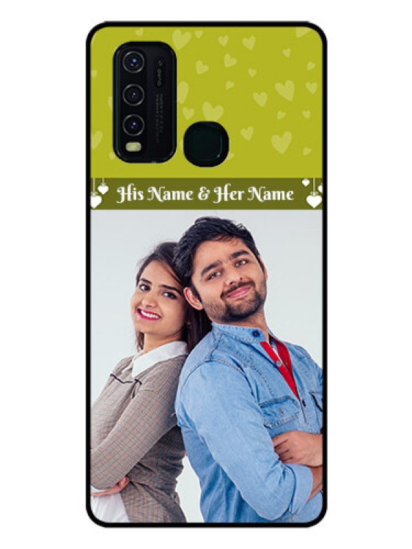 Custom Vivo Y30 Custom Glass Phone Case  - You & Me Heart Design