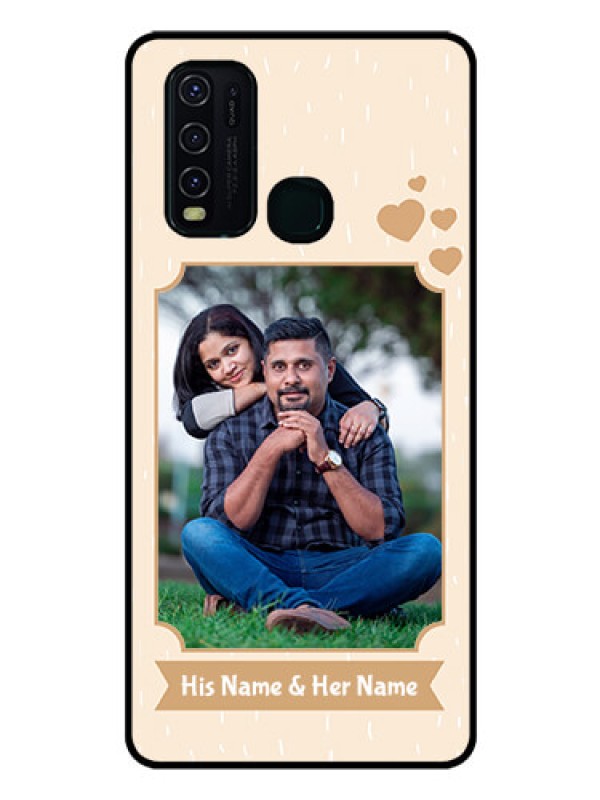 Custom Vivo Y30 Custom Glass Phone Case  - with confetti love design 