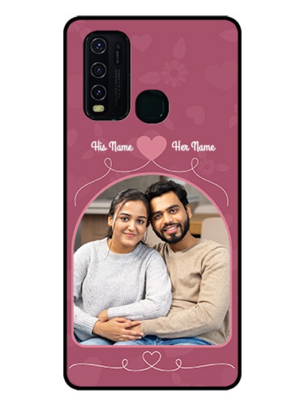 Custom Vivo Y30 Photo Printing on Glass Case  - Love Floral Design