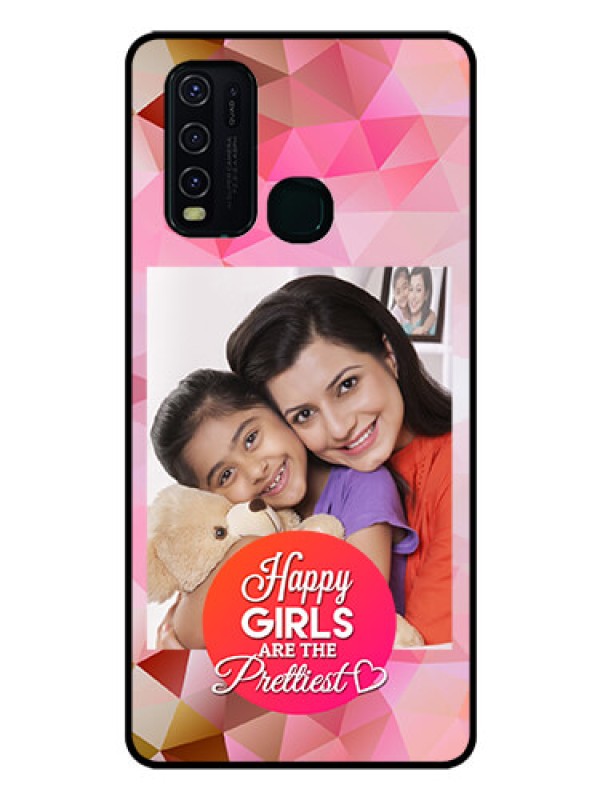 Custom Vivo Y30 Photo Printing on Glass Case  - Abstract Triangle Design