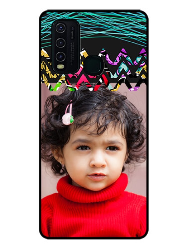 Custom Vivo Y30 Personalized Glass Phone Case  - Neon Abstract Design