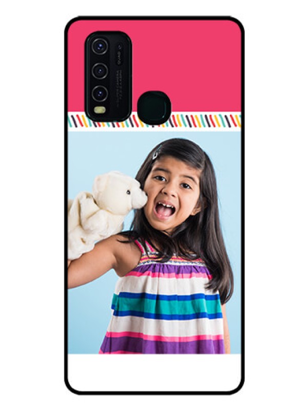 Custom Vivo Y30 Personalized Glass Phone Case  - Line art design