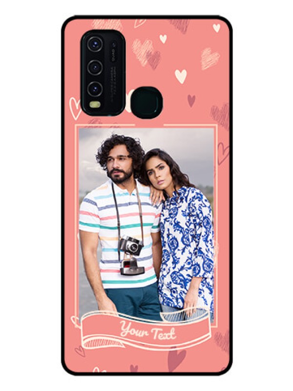 Custom Vivo Y30 Custom Glass Phone Case  - Love doodle art Design