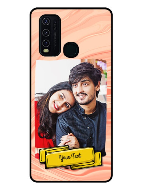 Custom Vivo Y30 Personalized Glass Phone Case  - Marble Texture Design