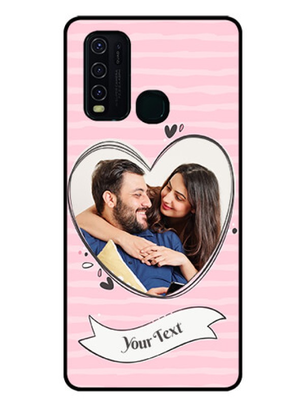 Custom Vivo Y30 Custom Glass Phone Case  - Vintage Heart Design