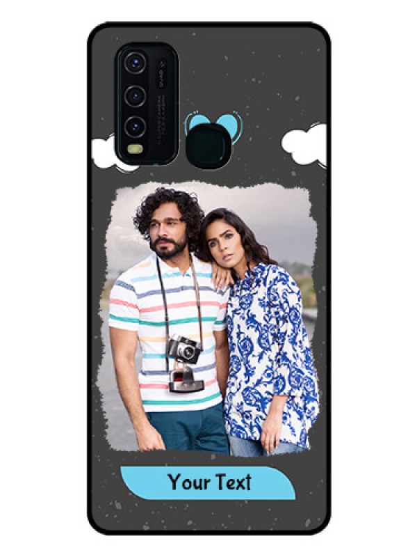 Custom Vivo Y30 Custom Glass Phone Case  - Splashes with love doodles Design