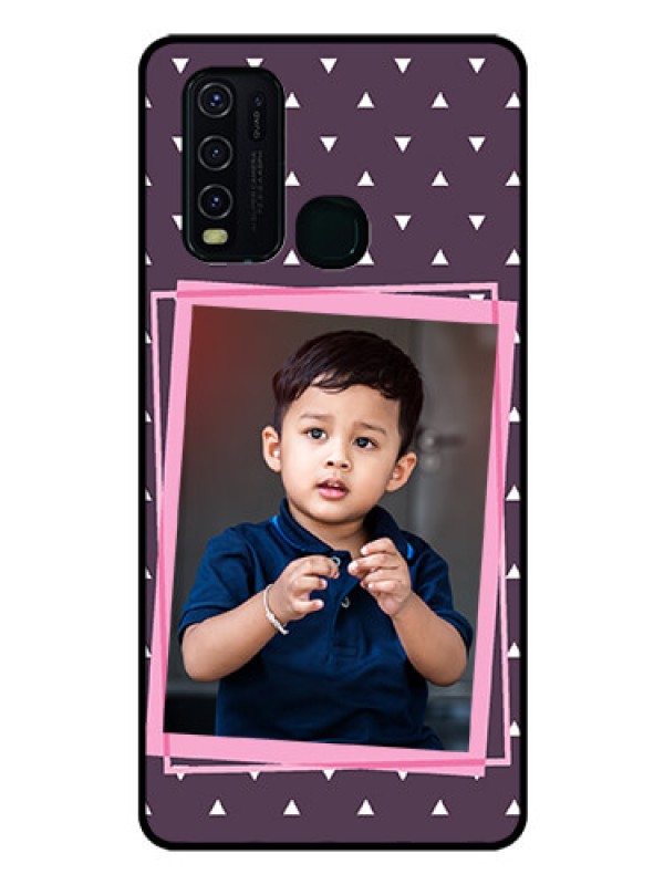 Custom Vivo Y30 Custom Glass Mobile Case  - Triangle Pattern Dotted Design