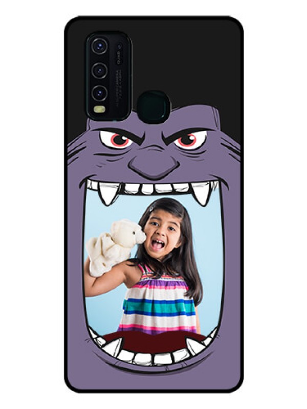 Custom Vivo Y30 Custom Glass Phone Case  - Angry Monster Design