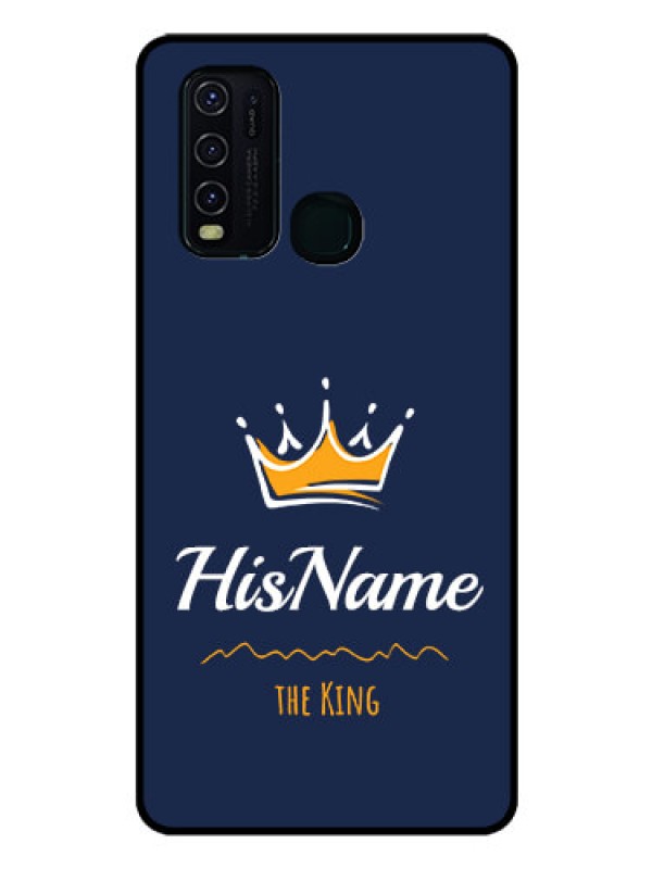 Custom Vivo Y30 Glass Phone Case King with Name