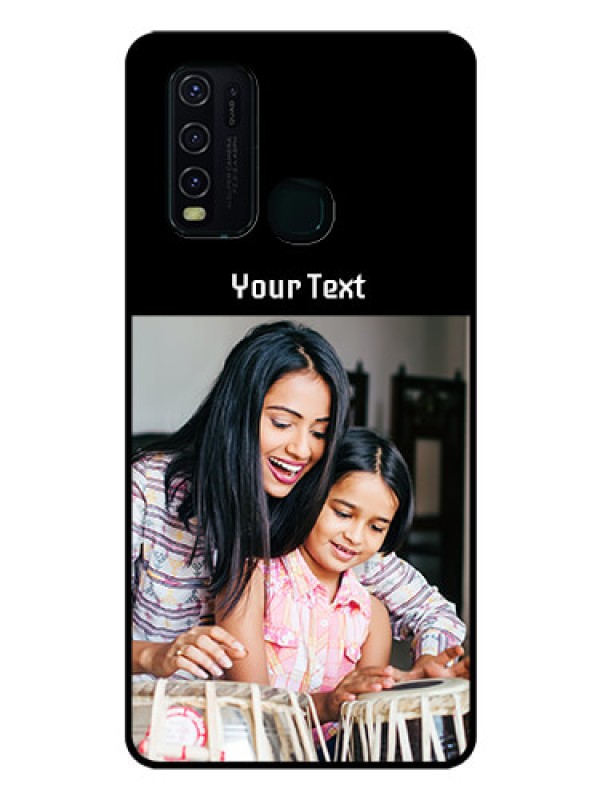 Custom Vivo Y30 Photo with Name on Glass Phone Case