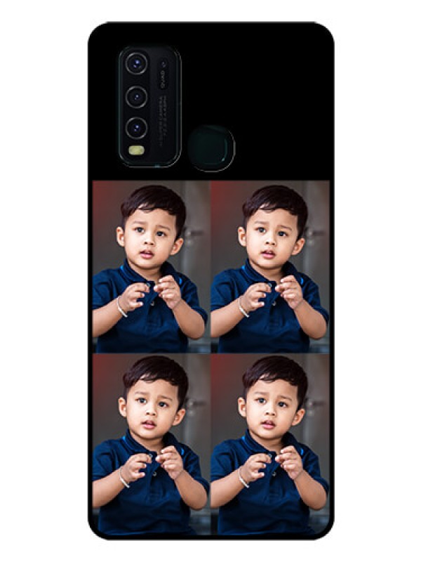 Custom Vivo Y30 4 Image Holder on Glass Mobile Cover