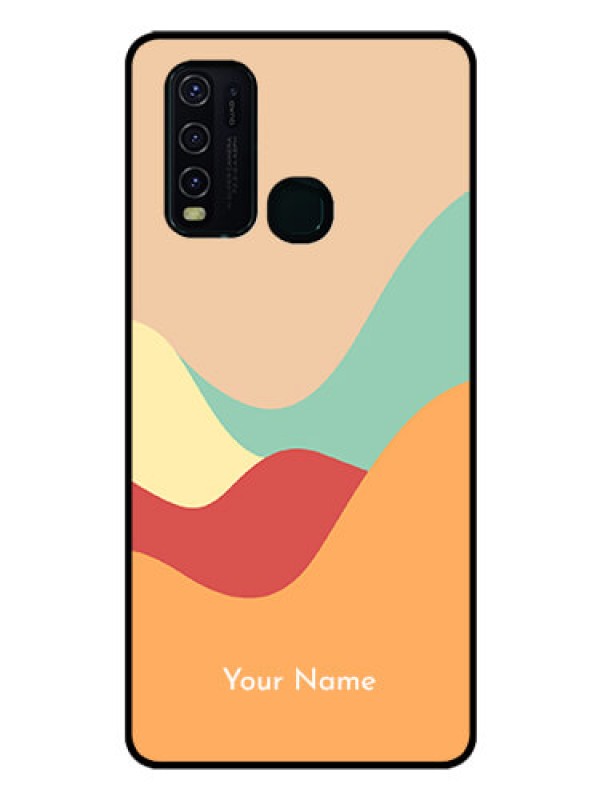Custom Vivo Y30 Personalized Glass Phone Case - Ocean Waves Multi-colour Design