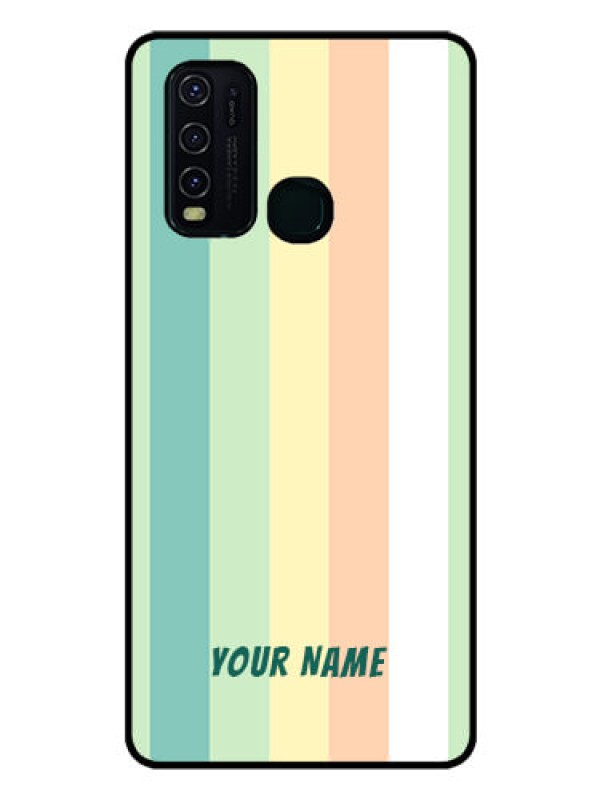 Custom Vivo Y30 Photo Printing on Glass Case - Multi-colour Stripes Design