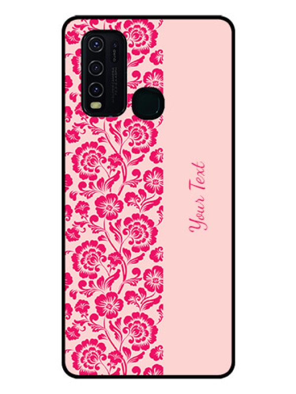 Custom Vivo Y30 Custom Glass Phone Case - Attractive Floral Pattern Design