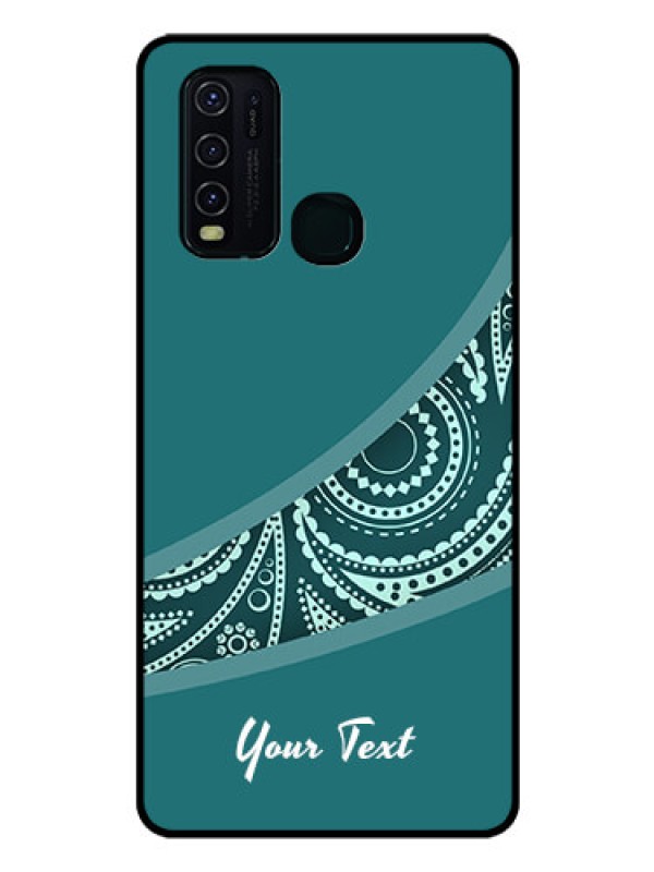 Custom Vivo Y30 Photo Printing on Glass Case - semi visible floral Design