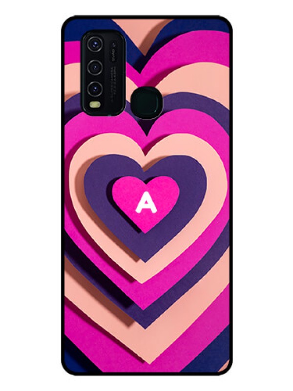 Custom Vivo Y30 Custom Glass Mobile Case - Cute Heart Pattern Design