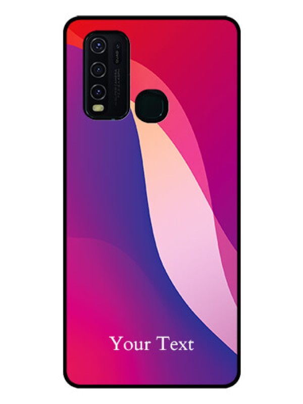 Custom Vivo Y30 Personalized Glass Phone Case - Digital abstract Overlap Design