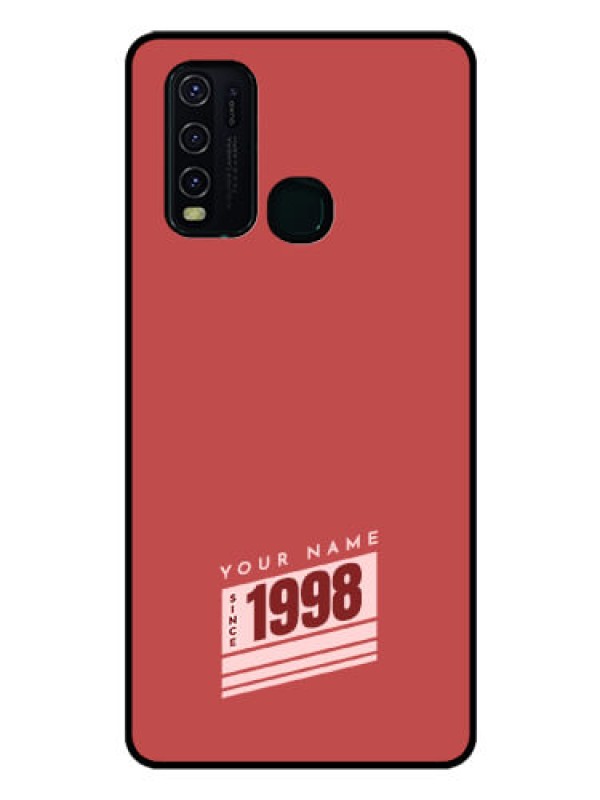 Custom Vivo Y30 Custom Glass Phone Case - Red custom year of birth Design