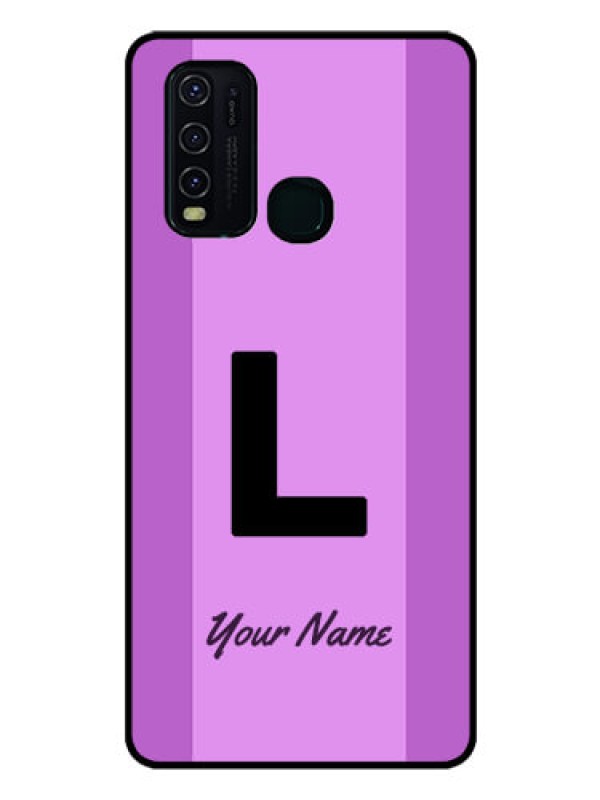 Custom Vivo Y30 Custom Glass Phone Case - Tricolor custom text Design