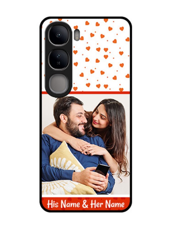 Custom Vivo Y300 5G Custom Glass Phone CaseOrange Love Symbol Design