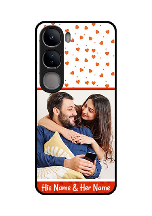 Vivo Y300 5G Custom Glass Phone CaseOrange Love Symbol Design