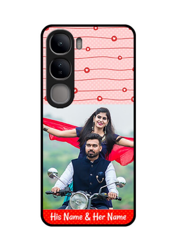 Vivo Y300 5G Custom Glass Phone CaseRed Pattern Case Design