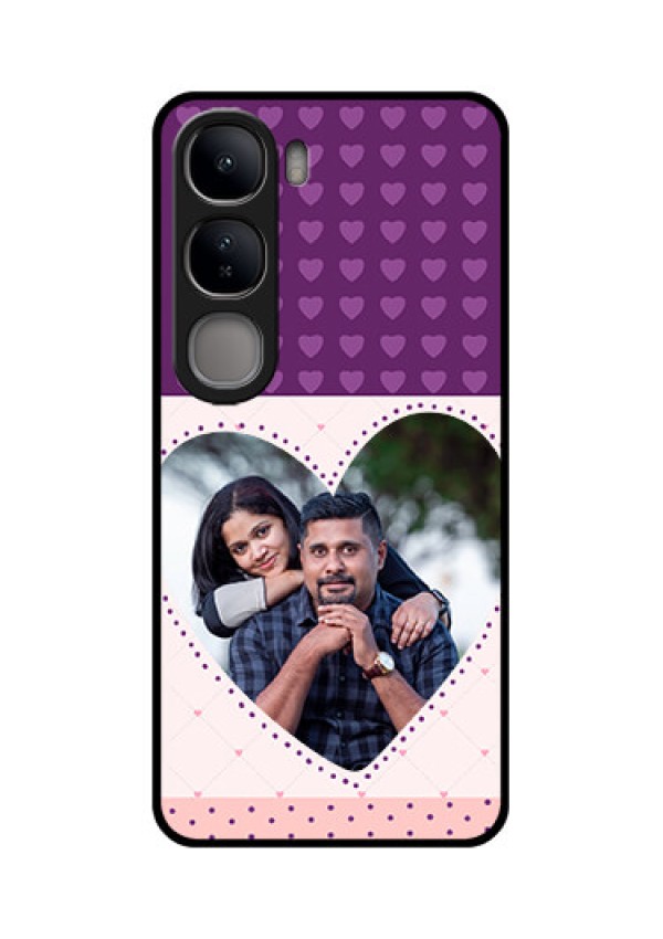 Vivo Y300 5G Custom Glass Phone CaseViolet Love Dots Design