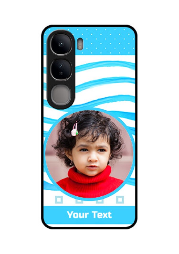 Vivo Y300 5G Custom Glass Phone CaseSimple Blue Case Design