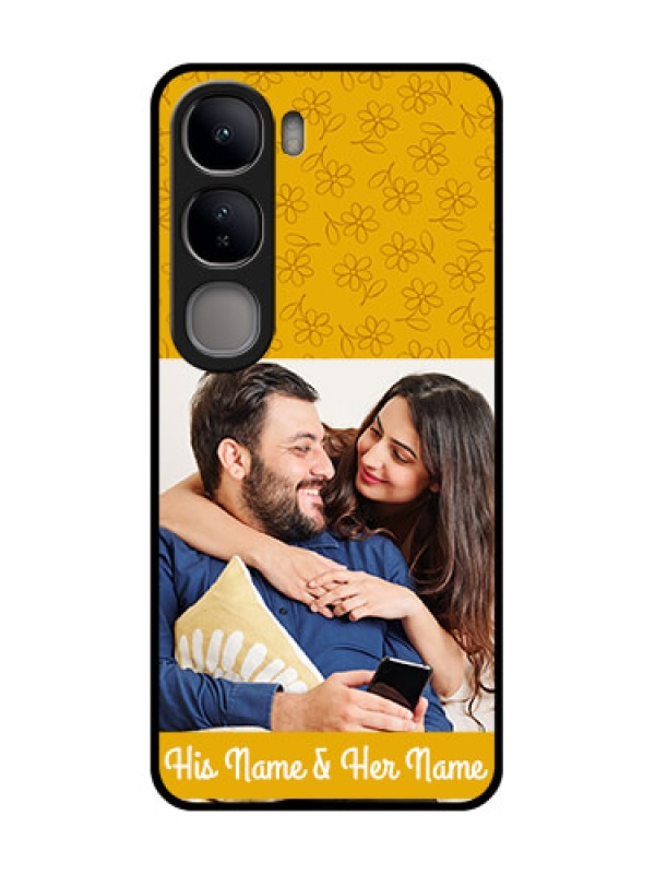 Custom Vivo Y300 5G Custom Glass Phone CaseYellow Floral Design
