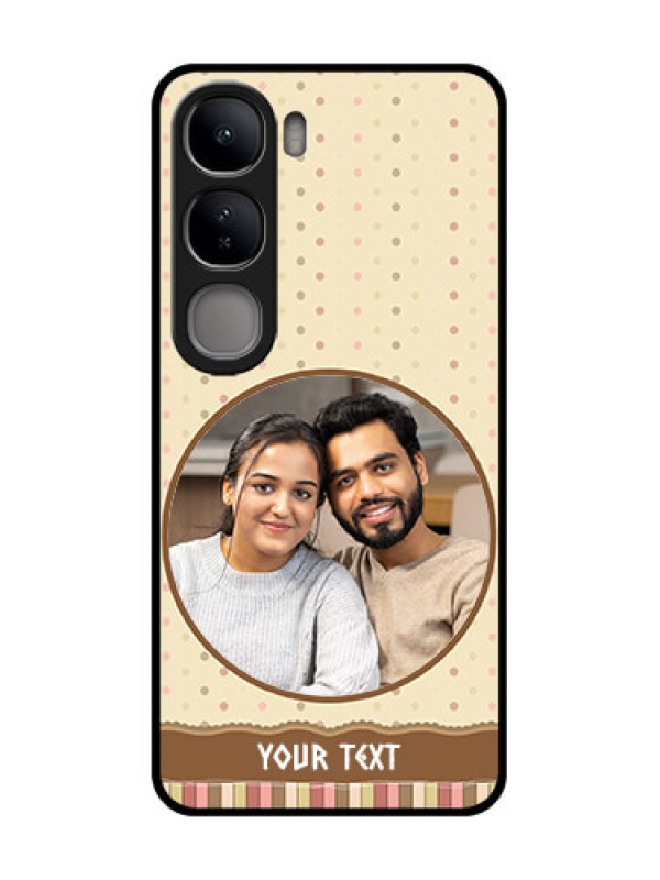 Custom Vivo Y300 5G Custom Glass Phone CaseBrown Dotted Mobile Case Design