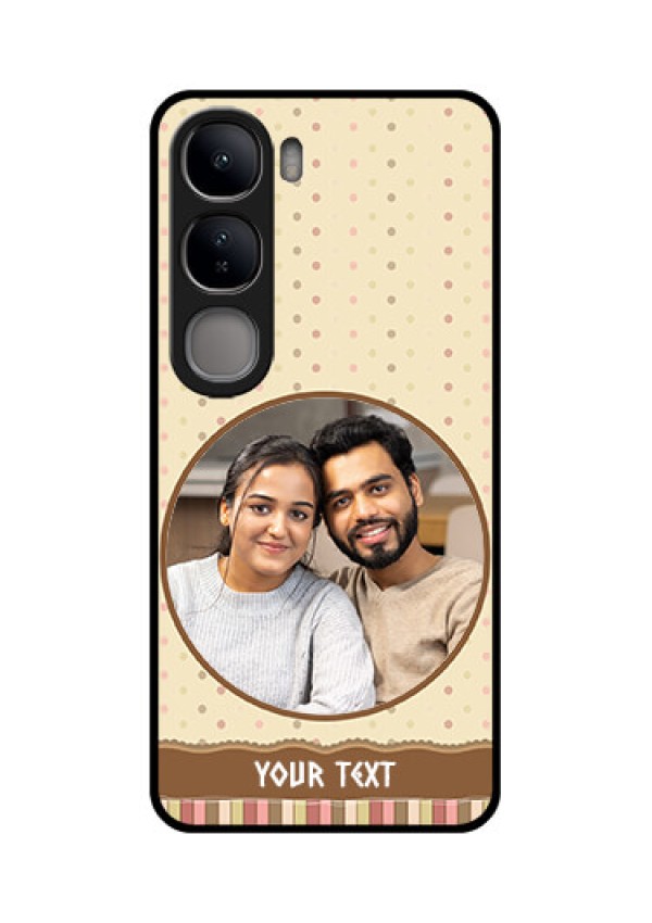 Vivo Y300 5G Custom Glass Phone CaseBrown Dotted Mobile Case Design
