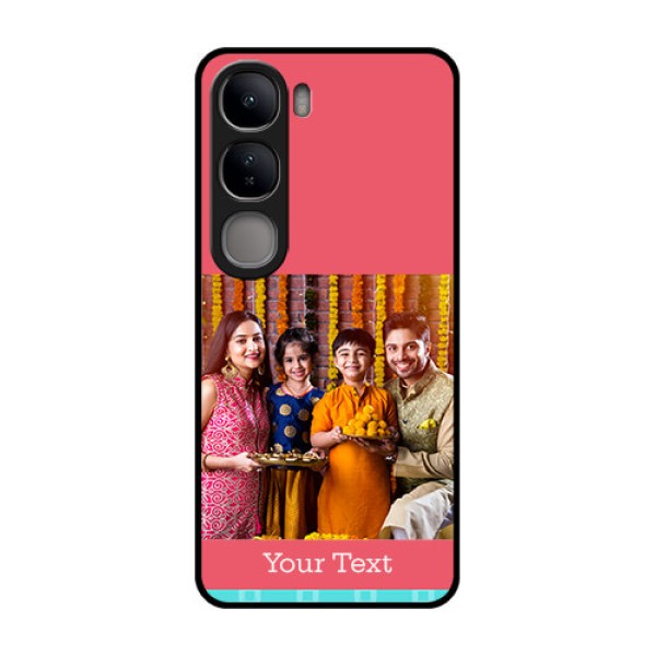 Vivo Y300 5G Custom Glass Phone CasePeach and Blue Color Design