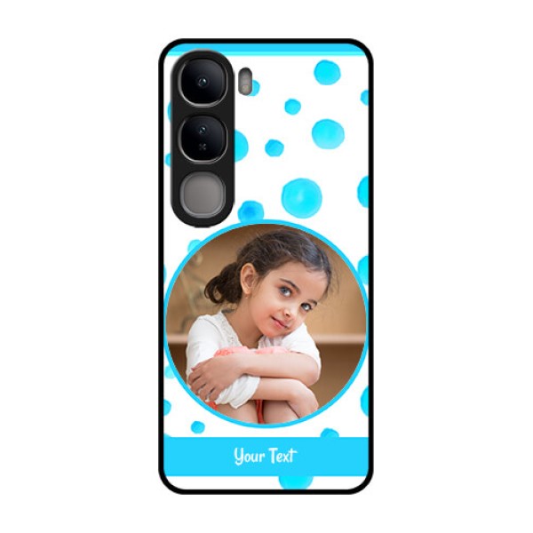 Vivo Y300 5G Custom Glass Phone CaseBlue Bubbles Pattern Design Vivo Y300 5G Custom Glass Phone CaseBlue Bubbles Pattern Design