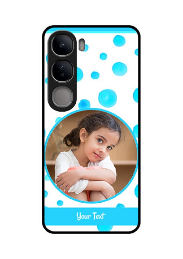Vivo Y300 5G Custom Glass Phone CaseBlue Bubbles Pattern Design