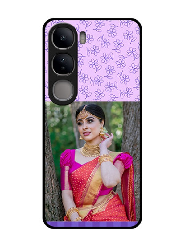 Custom Vivo Y300 5G Custom Glass Phone CasePurple Floral Design