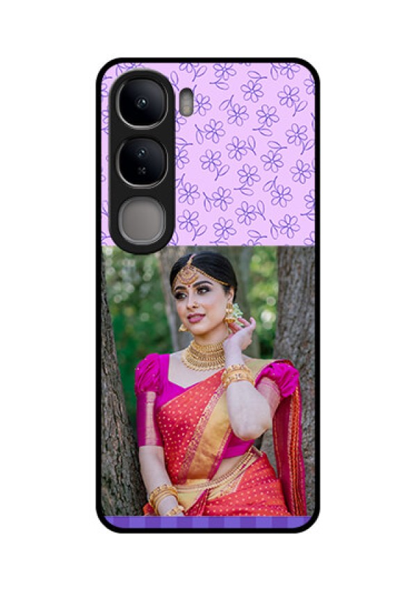 Vivo Y300 5G Custom Glass Phone CasePurple Floral Design