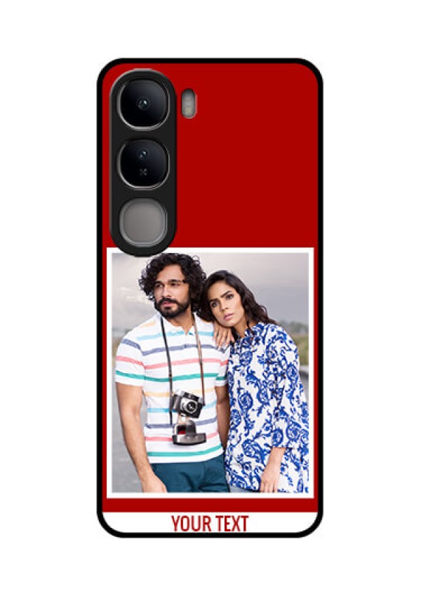 Vivo Y300 5G Custom Glass Phone CaseRed Color Design