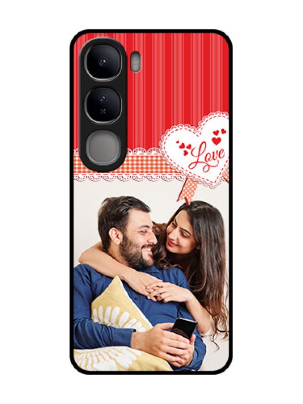 Custom Vivo Y300 5G Custom Glass Phone CaseRed Love Pattern Design