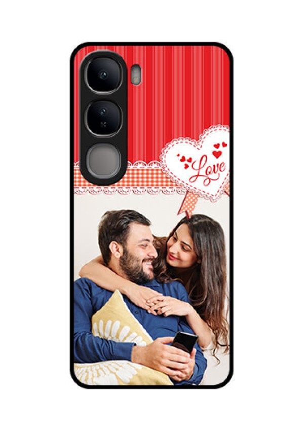 Vivo Y300 5G Custom Glass Phone CaseRed Love Pattern Design