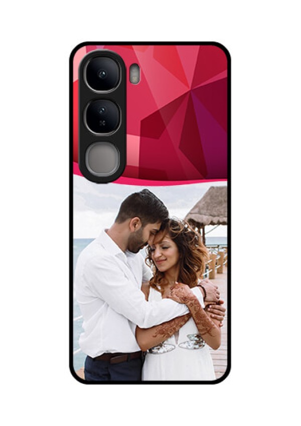 Vivo Y300 5G Custom Glass Phone CaseRed Abstract Design
