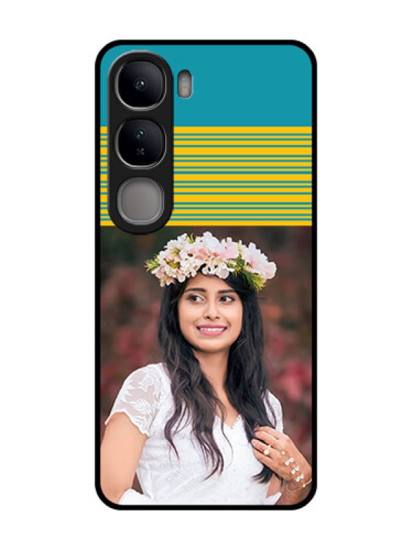 Custom Vivo Y300 5G Custom Glass Phone CaseYellow and Blue Design