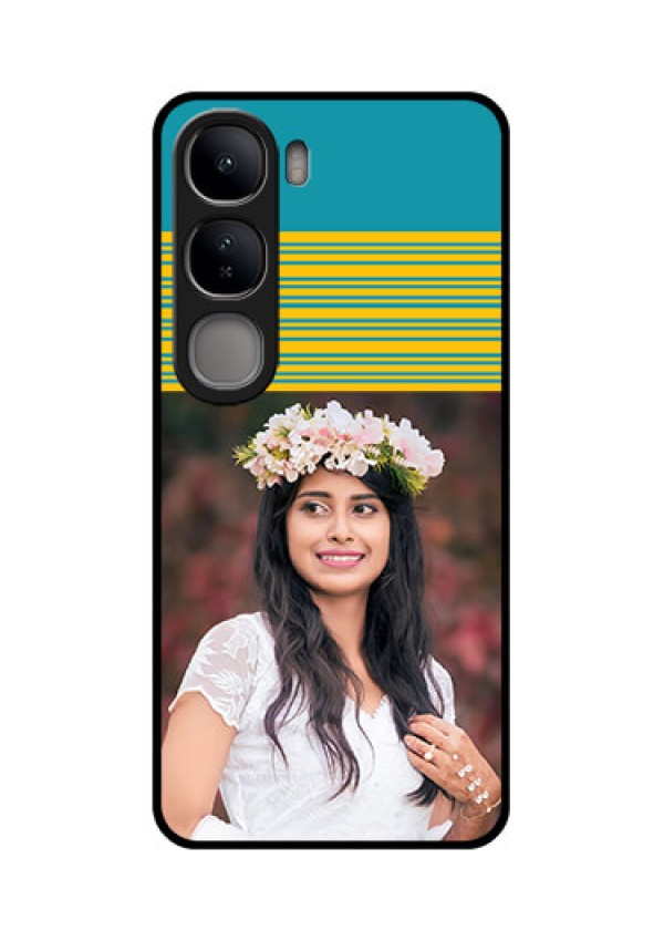 Vivo Y300 5G Custom Glass Phone CaseYellow and Blue Design