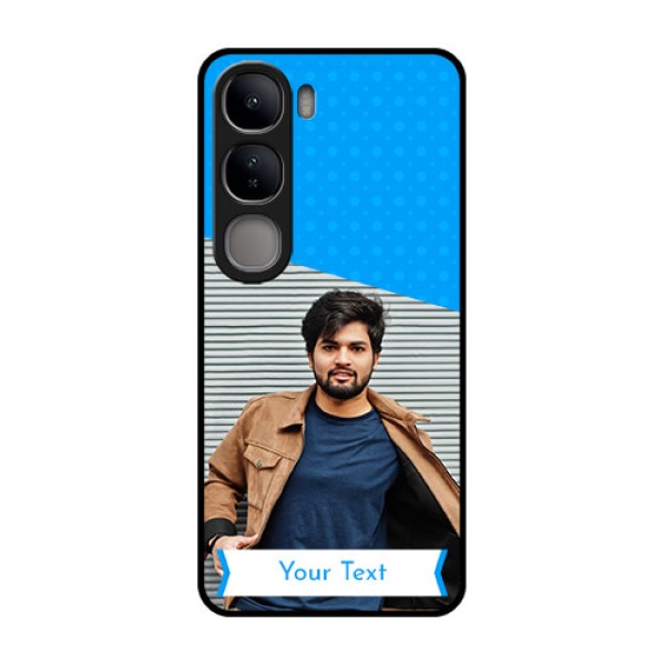 Vivo Y300 5G Custom Glass Phone CaseSimple Blue Color Design