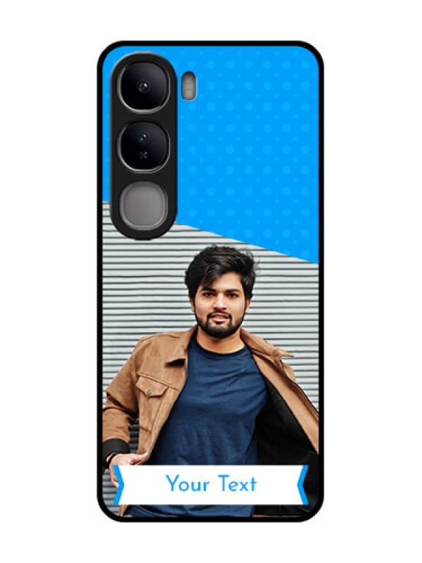 Custom Vivo Y300 5G Custom Glass Phone CaseSimple Blue Color Design