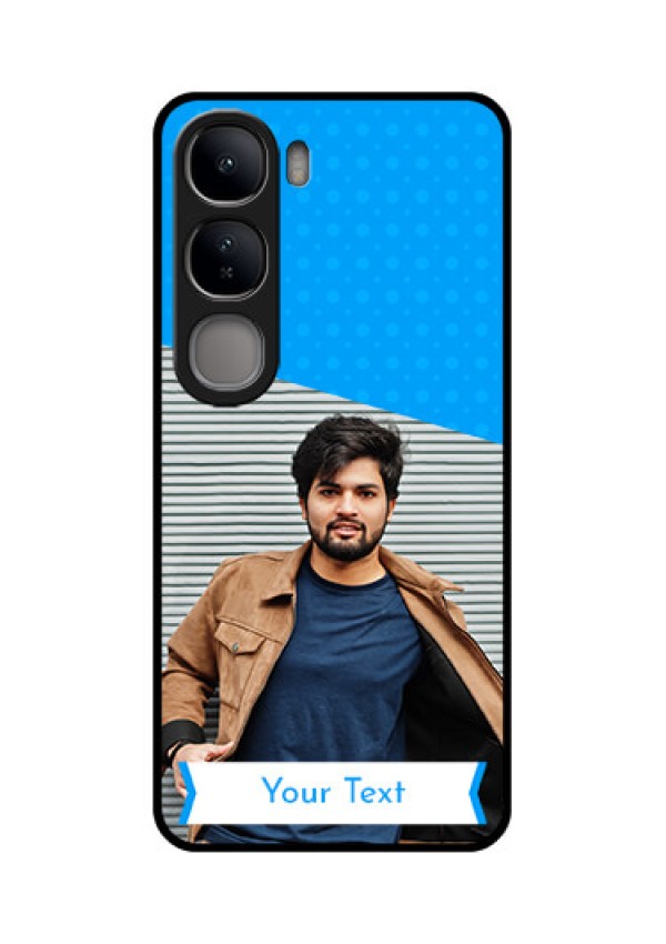 Vivo Y300 5G Custom Glass Phone CaseSimple Blue Color Design