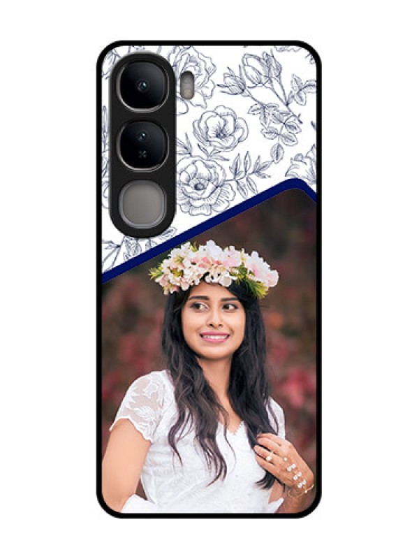 Custom Vivo Y300 5G Custom Glass Phone CaseClassy Floral Design