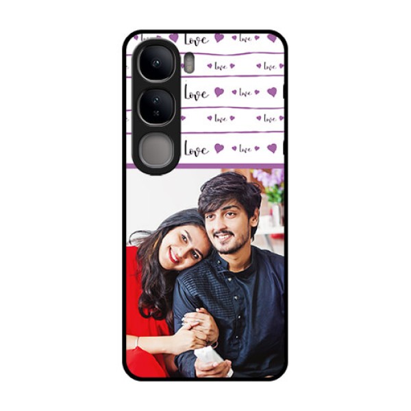 Vivo Y300 5G Custom Glass Phone CaseCouples Heart Design